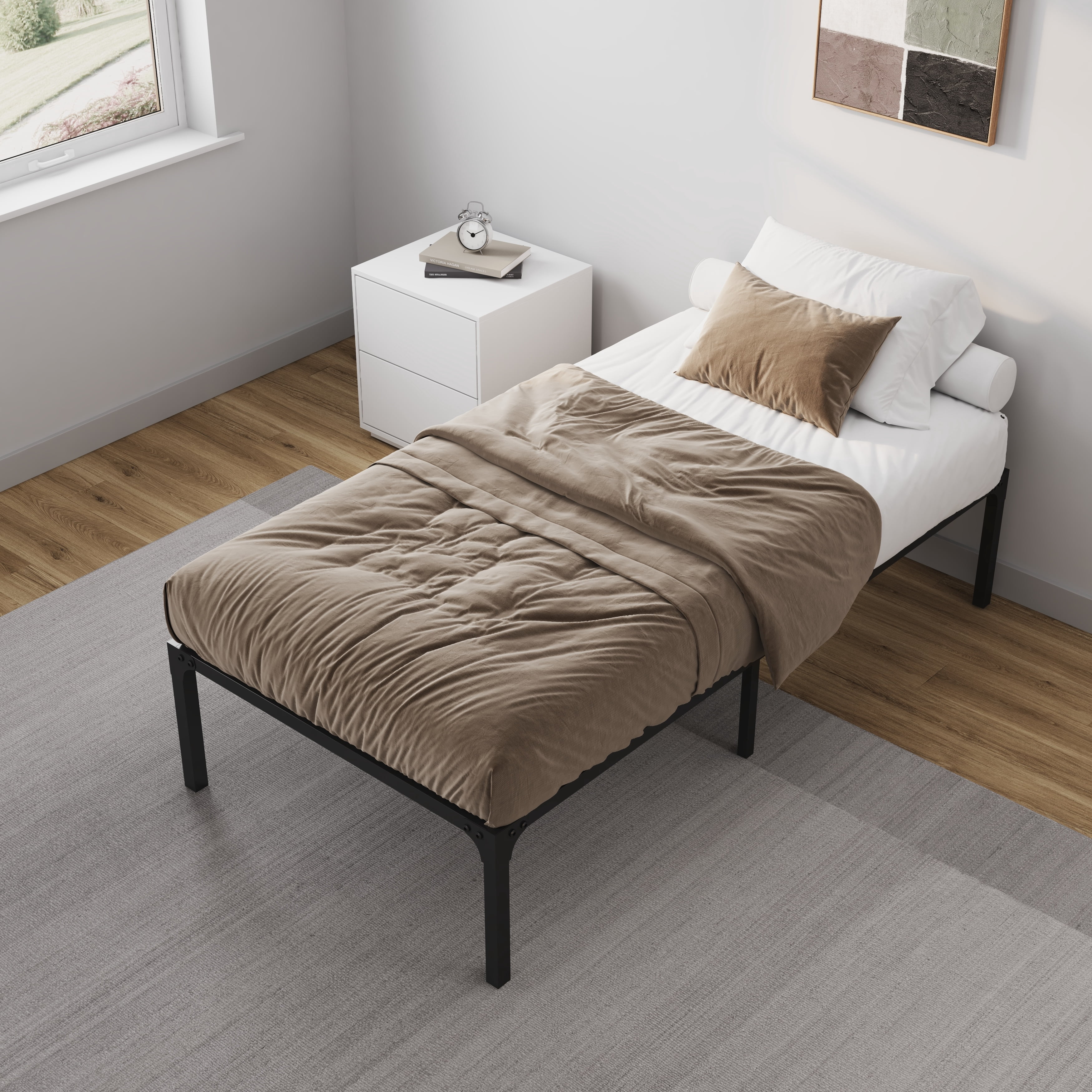 NapQueen 16" Heavy Duty Metal Platform Bed Frame, Twin