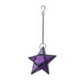 thumbnail image 2 of Hangs - Household Pendant - European Style Colored Embossed Glass Five Pointed Star Candlestick Hanging Wind Lamp Aromatherapy Candle Holder Home Decoration - 1X Candle Decorative Piece, 2 of 5