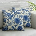 thumbnail image 3 of Creowell Blue Floral Pillow Covers, Blue and White Throw Pillows, Chinoiserie Pillow Cover, Blue Throw Pillows for Couch, Pillow Cover, 3 of 5