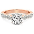 thumbnail image 3 of IGI Certified 4 Carat Round Shape Lab Grown Diamond Engagement Ring | 14K Rose Gold | Filippa Milgrain Diamond Ring | FG-VS1-VS2 Quality Friendly Diamonds, 3 of 5