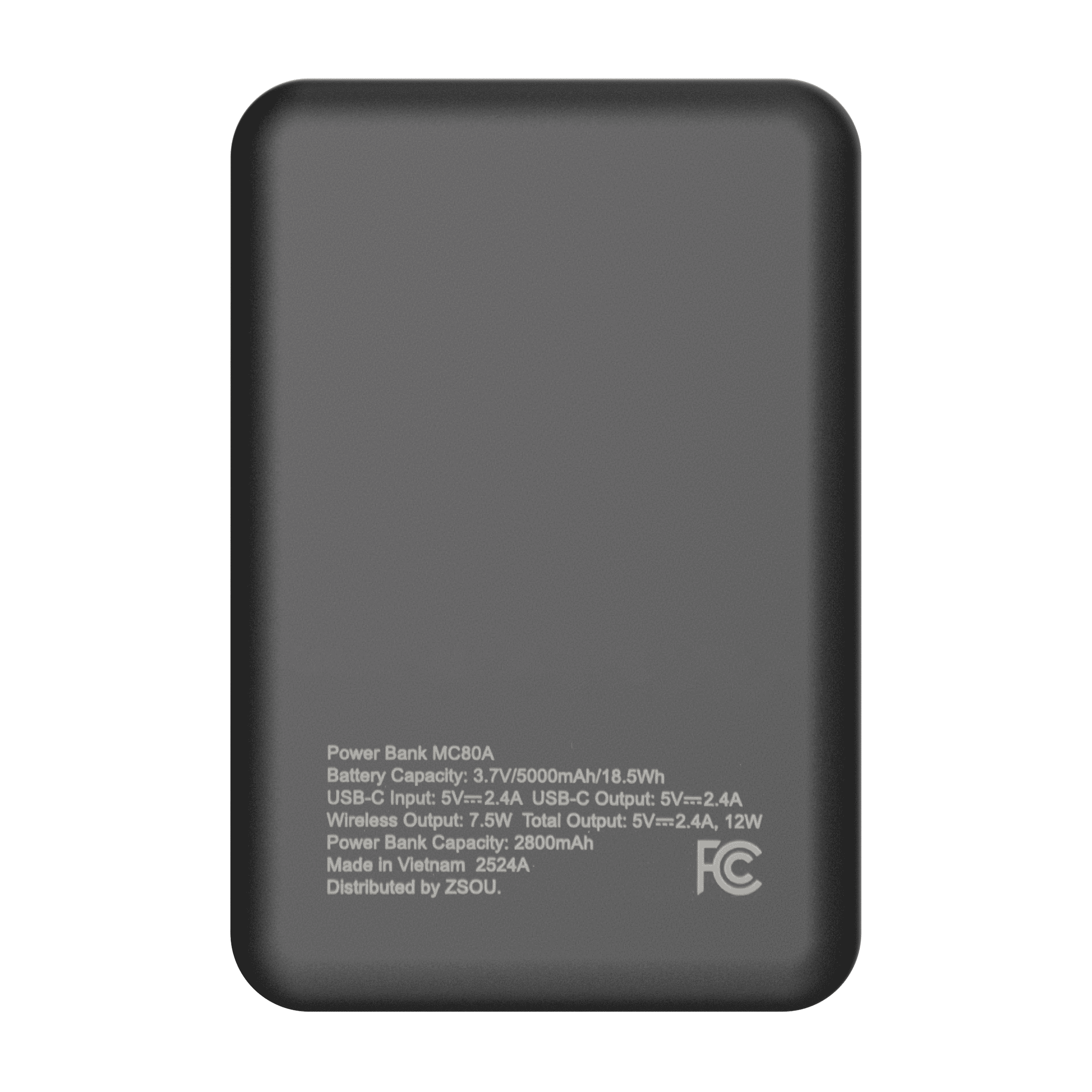 Zsou 5000mAh Magnetic Portable Power Bank with USB-C Charging