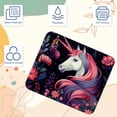 thumbnail image 3 of Unicorn Printed Gaming Mousepad Desk Pad, Square 8.3x9.8 Inch Non-Slip Rubber Bottom Mouse Mat for Office and Gaming, 3 of 6