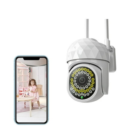 

Qiaocaity Security Camera Outdoor with Floodlight 2MP WiFi Cameras for Home Security Digital Surveillance Camera Night Vision Motion Detection IP66 Waterproof Gifts