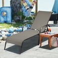 thumbnail image 4 of Costway Outdoor Patio Lounge Chair Chaise Fabric Adjustable Reclining Armrest Pool Brown, 4 of 11