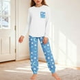 thumbnail image 1 of Conjuntos de blusa y camisa de manga larga con cuello redondo para niños y niñas de 5 a 14 años con estampado y bolsillo. Conjunto de top y pantalón de manga larga., 1 of 9