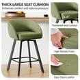 thumbnail image 5 of FIRAVOE Bar Stools Set of 2, Swivel Counter Height Bar Stools with Back & Arms (26") Modern Faux Leather Bar Chairs for Kitchen Island, Green, 5 of 9