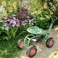 thumbnail image 1 of BeesClover Siège de Jardin avec Roues, Tabouret de Jardinage Roulant avec Siège Pivotant à 360° Réglable, Plateau à Outils et Panier de Rangement, 1 of 7