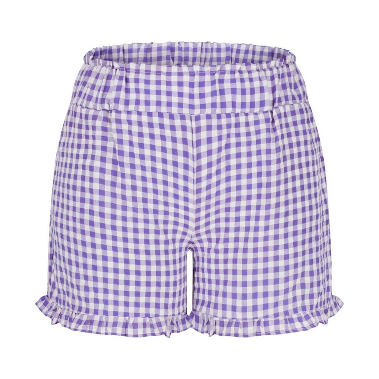 LOVZFMLL Summer Shorts for Women Comfy Gingham Plaid Shorts