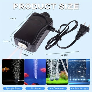 VNEKVA Adjustable Aquariums Air Pump with Bio Sponge Filter, for 20-155 Gal fish tank