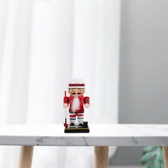 WHAMVOX Wooden Nutcracker Statue for Christmas Decoration Red Color Adds Festive Touch 7 Inch