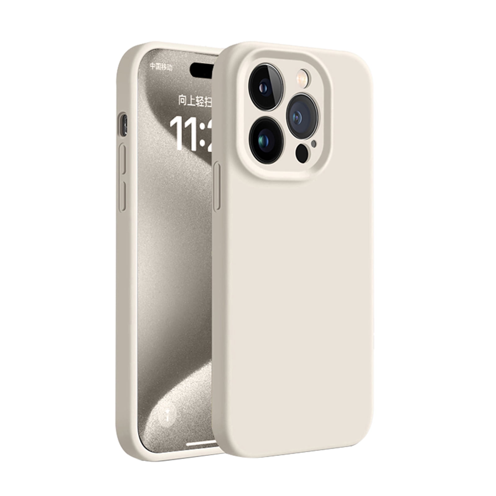 Case for iPhone 15 Pro, Triple-Layers Liquid Silicone Case, Soft PC Gel Rubber for Ultimate Shockproof Protection, Upgrade Camera Guard Anti-Dust Slim Phone Case for iPhone 15 Pro, White