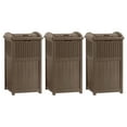 thumbnail image 1 of Suncast Trash Hideaway 33 Gallon Resin Wicker Outdoor Garbage Container (3 Pack), 1 of 6