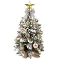 thumbnail image 7 of Tabletop Christmas Tree 2FT Small Mini Christmas Tree for Table Top, Artificial Snow Flocked Arbol de Navidad with Xmas Ornaments, Christmas Decorations for Home Office Apartment-Gold, 7 of 7
