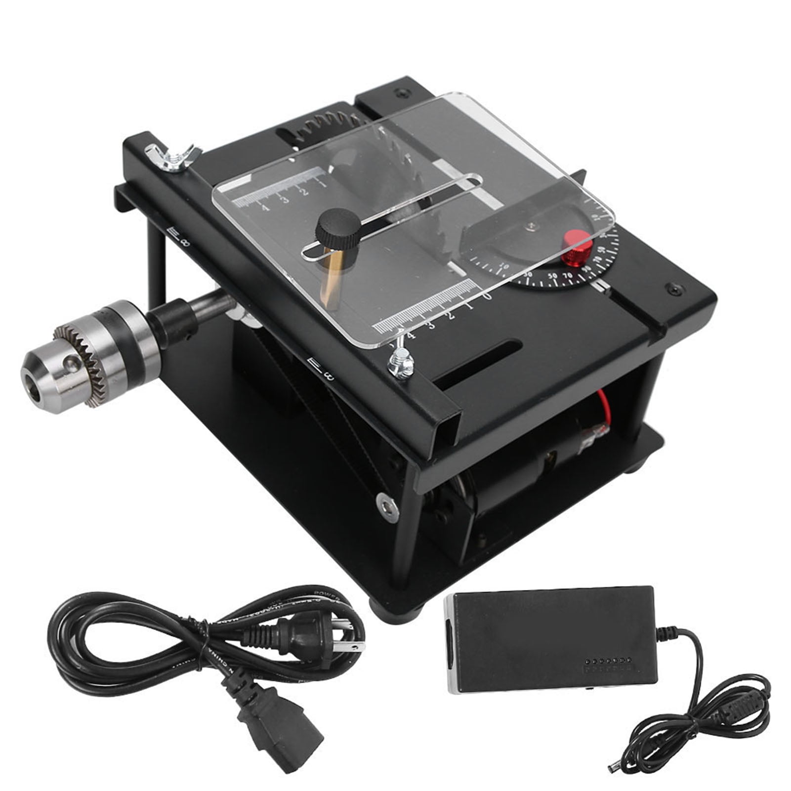 Multifunctional Table Saw, Rust Resistance Low Noise 96W Table Saw Machine  Stainless Steel US Plug 110-240V for Model Making