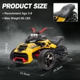 thumbnail image 3 of 12V Kids Ride On ATV Car, MUKIDY 2 Wheeler Motorcycle Electric Vehicle ATV with LED, Music,Ride on Car Toy for Boys and Girls -Yellow, 3 of 9