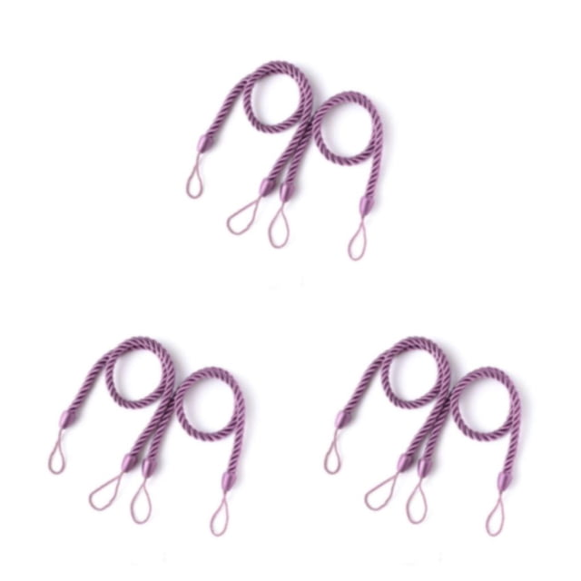 stanreset 1/2/3/5 2 Pièces Maison Hôtel Polyester Rideau Retenue Salon Drapé Tieback Draperies Décoratif Support Ondulé Corde Violet 3PCS