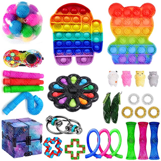 ITFABS Silicone Decompression Toys, Stress Relief Press Type Toys Kit