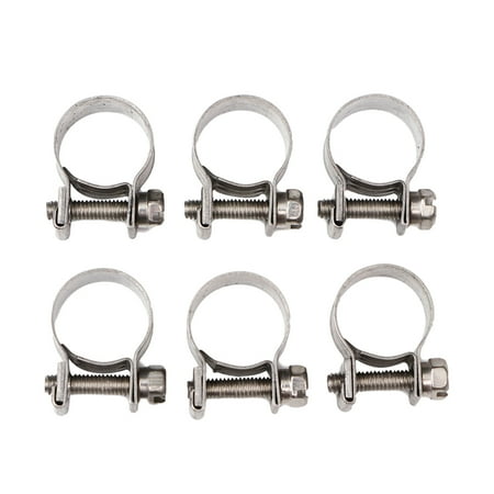 

hongheyi 12 Pcs 14-16mm Mini Hose Clamp Stainless Steel Adjustable Range Fuel Line Clamp for DIY Fixing Tube Craft (Silver)