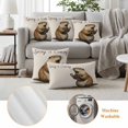 thumbnail image 6 of Happy Groundhog Day Outdoor Waterproof Pillow Covers, Spring Seasonal Holiday Brown Animal Decorative Square Throw Pillowcase Sofa Cushion Sham for Patio/Couch/Chair, 24"x24" 2 Pack, 6 of 8