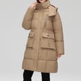 thumbnail image 2 of Womens Winter Coats Puffer Jacket Womens Winter Casual Loose Fashion Color Pocket Zippered Reversible Long Cotton Coat, 2 of 7