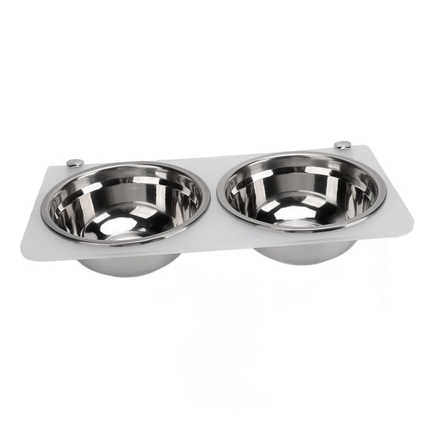 Comedero Para Perros Montado En La Pared, Cuencos De Agua Elevados Para Comida Para Perros De 0,8 L, Altura Ajustable, Desmontable, De Acero Inoxidable Para Suministro De Mascotas