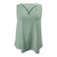 thumbnail image 4 of Mrat Slim Cami Women's Zipper Casual Solid Color V-Neck Sleeveless T-Shirt Tank Blouse Tops Womens Tank Tops Loose S-8 Green S, 4 of 5