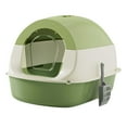 thumbnail image 1 of Hooded Cat Litter Box Kitten Potty with Front Door Pet Litter Box with Lid Reusable Enclosed Cat Litter Box Kitty Litter Tray Green, 1 of 8