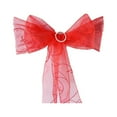thumbnail image 5 of Efavormart 5pc x Red Leaf-Motif Organza Embroidered Chair Sash for Wedding Decor Chair Bow Sash Party Decoration Supplies, 5 of 7