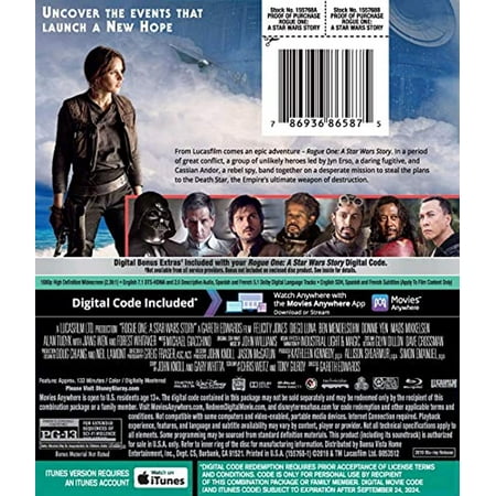 Rogue One: A Star Wars Story [Includes Digital Copy] [Blu-ray] [2016]