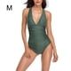 thumbnail image 3 of Advancent Traje de baño de una pieza de poliéster de alta elasticidad y artesanía exquisita para mujer, traje de baño Push Up para nadar Traje de baño Verde METRO, 3 of 6
