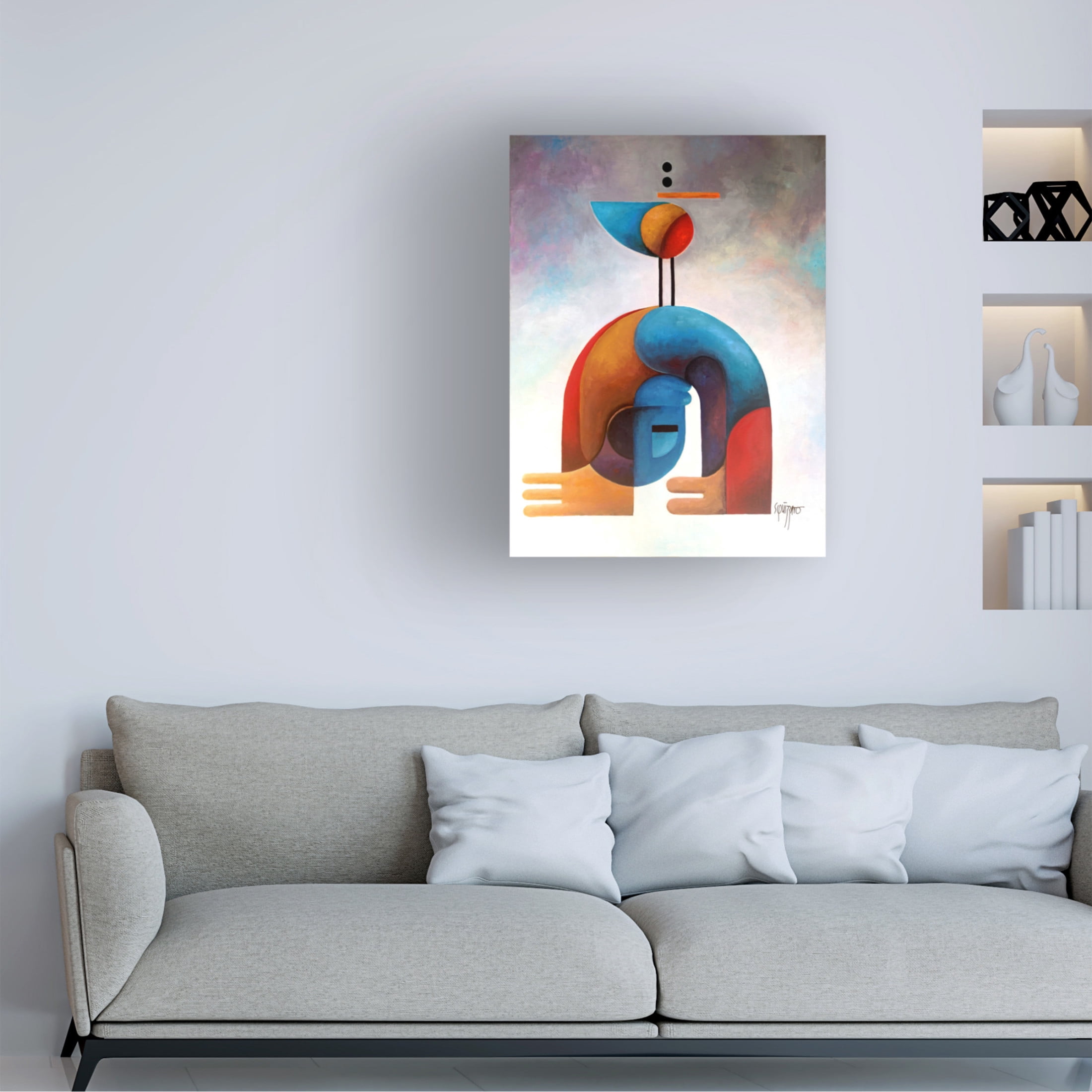 Canvas Wall Art - Antony Squizzato 'Yogi Bird' Wall Art for Living Room, Bedroom, or Office Décor by Trademark Fine Art - 14 x 19 Inches