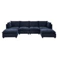 thumbnail image 3 of Miekor Furniture Comfy Cloud Couch Sectional 4 Seat Sofa with 2 Ottoman, Chenille Sofa Sleeper Deep Seat Sofa with Throw Pillows for Living Room(Blue) No7847, 3 of 9