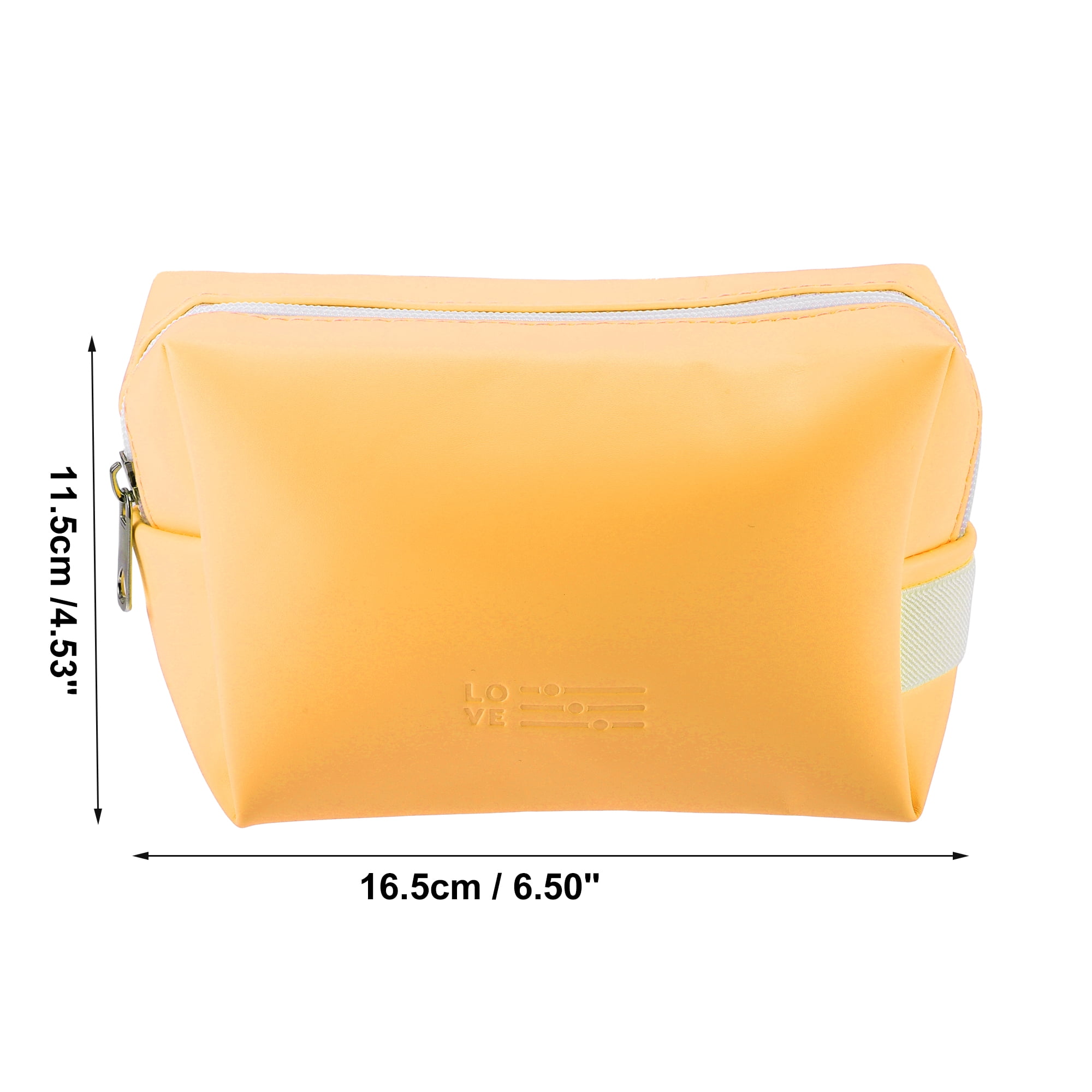 Unique Bargains Floral Makeup Bag Zipper Flower Cosmetic Pouch Yellow
