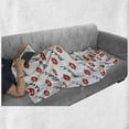 thumbnail image 6 of Kiss Soft Flannel Fleece Throw Blanket, Red Woman Lips Kiss Marks Pattern Romance Feminine Graphic Valentines Day, Cozy Plush for Indoor and Outdoor Use, 60" x 80", Vermilion White, by Ambesonne, 6 of 6