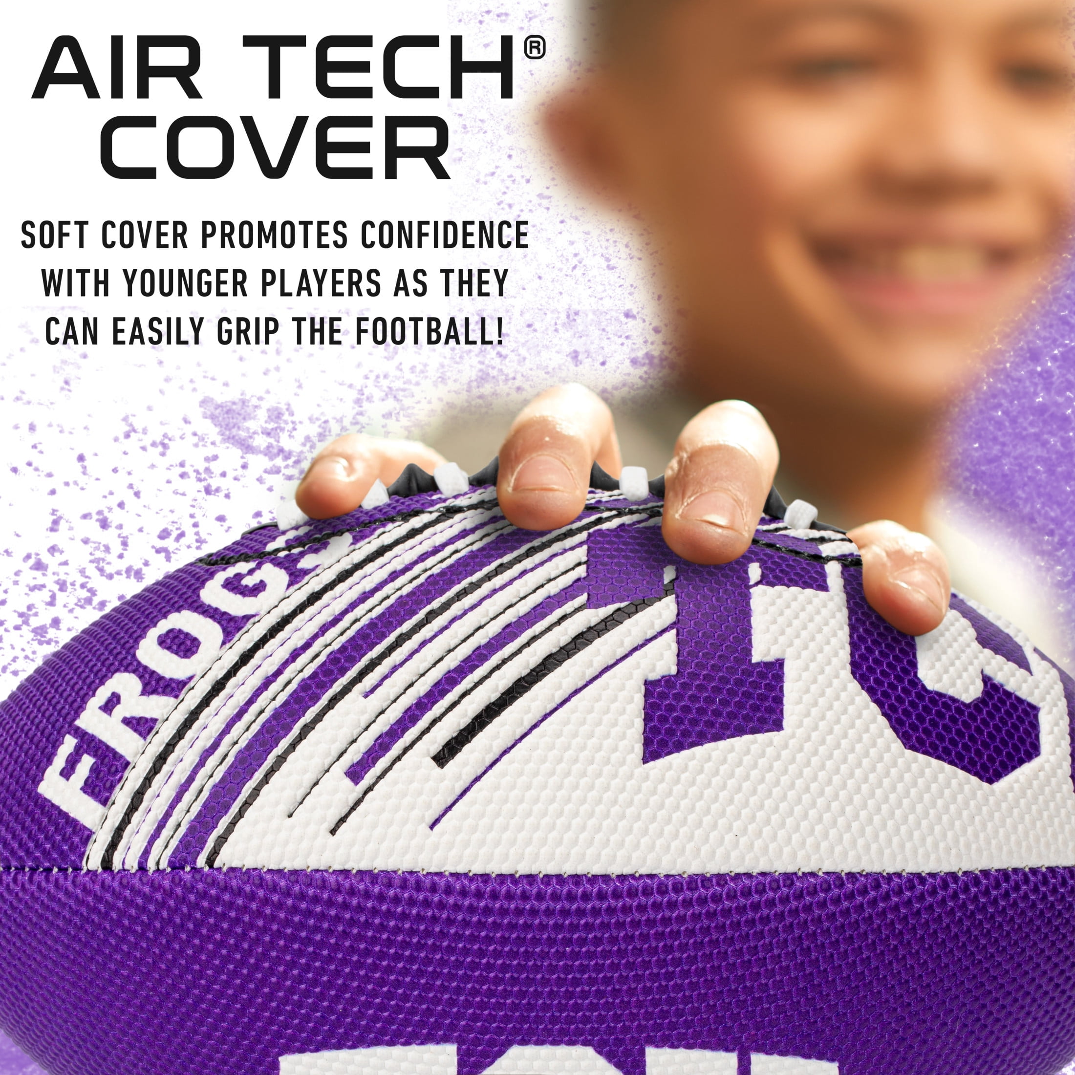 NCAA TCU Horned Frogs Foam Football - Youth Mini Football for Kids - 8.5" Junior Soft Foam Football - SPACELACE Easy Grip Cover - Perfect Toy Football for Kids