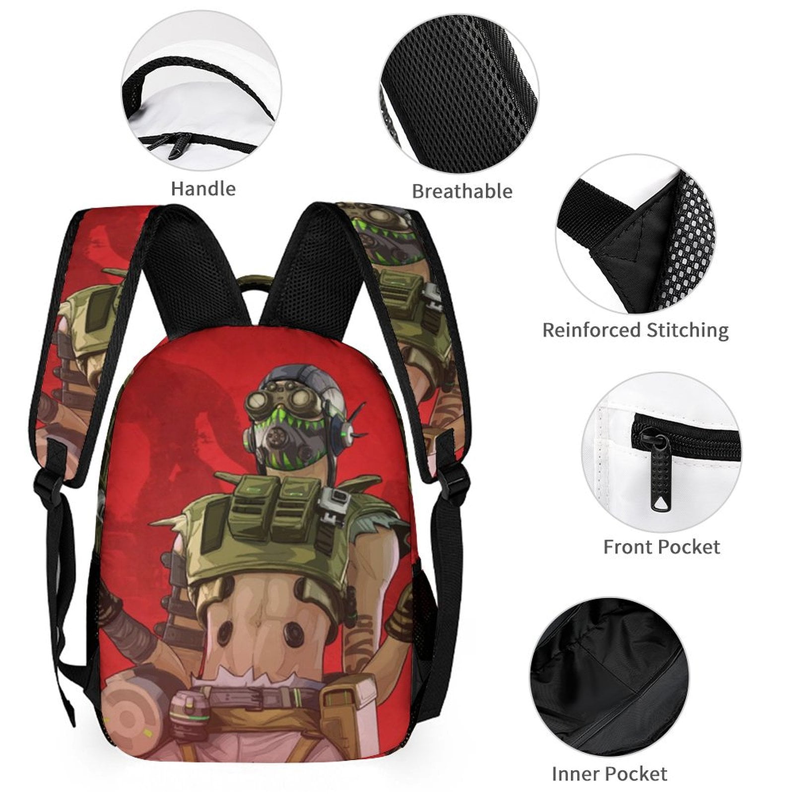 apex octane little kids backpack Apex Legends Octane Shoulder Backpack Casual Rucksack Bookbag Lightweight  Prints Daypack