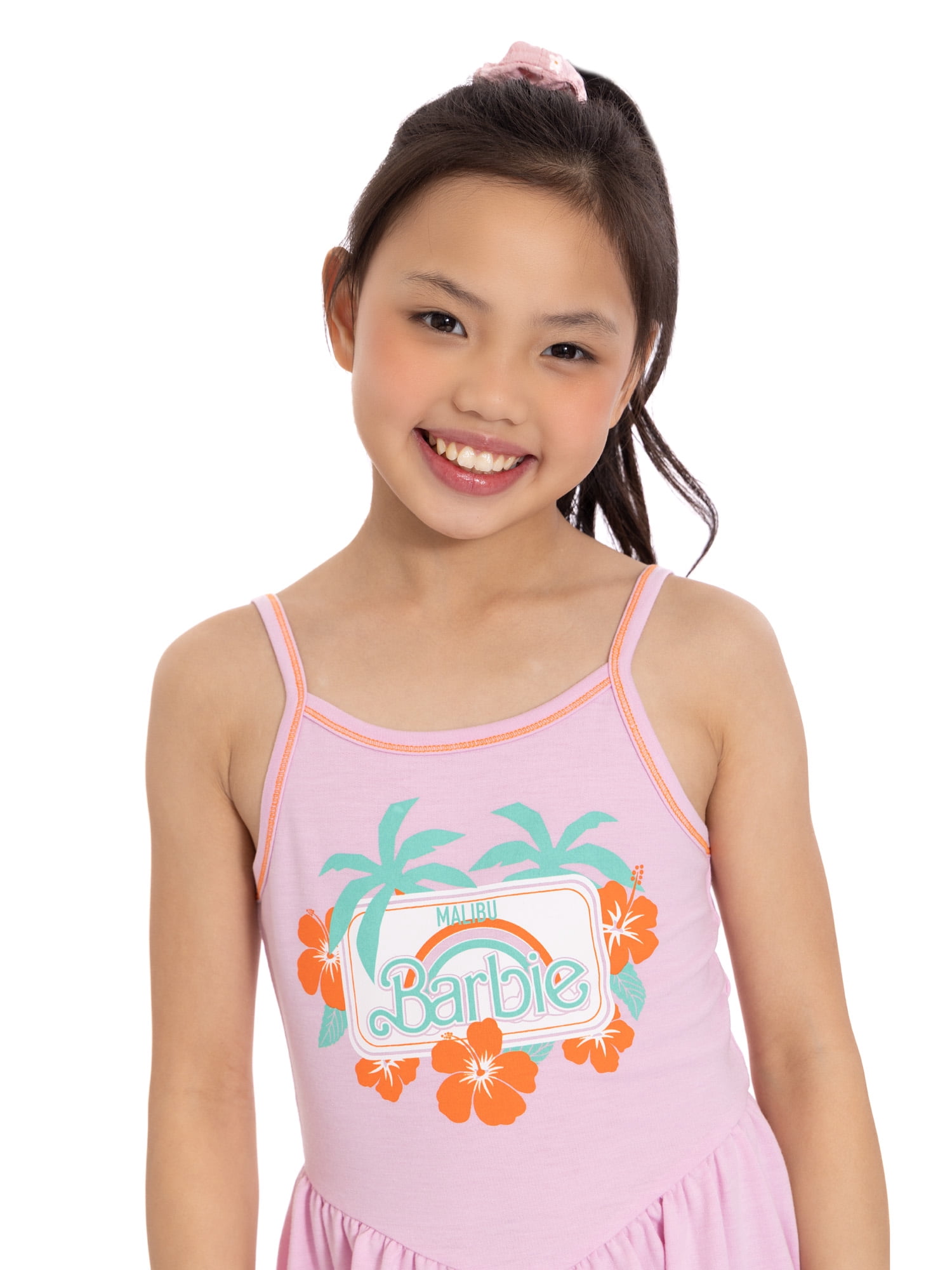 Barbie Girls Sleeveless Graphic Romper, Sizes 4-12