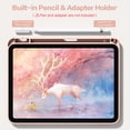 thumbnail image 4 of GEAK Compatible with iPad 11th Generation Case, for iPad 10th Generation Case with Pencil Holder, Trifold Stand Slim Hard Translucent Back Case for iPad a16, Auto Wake/Sleep, RosePink, 4 of 9