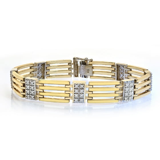 1 25 Carat Mens Diamond Bracelet 14k Yellow Gold 1 25 Carat Mens Diamond Bracelet 14k Yellow Gold