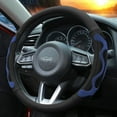 thumbnail image 2 of FH Group 1.6 lb. Leather Blue Steering Wheel Cover with Silicone Anti Slip Grip and Air Freshener, 2 of 7