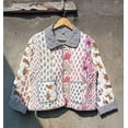 thumbnail image 2 of Patchwork Floral Print Cotton Handmade Kantha Jacket, Womens Clothing Quilted Reversible Coat Kimono Indian Hand Printed Vintage Boho Vest Christmas Gift CQJ-03_XXL, 2 of 2