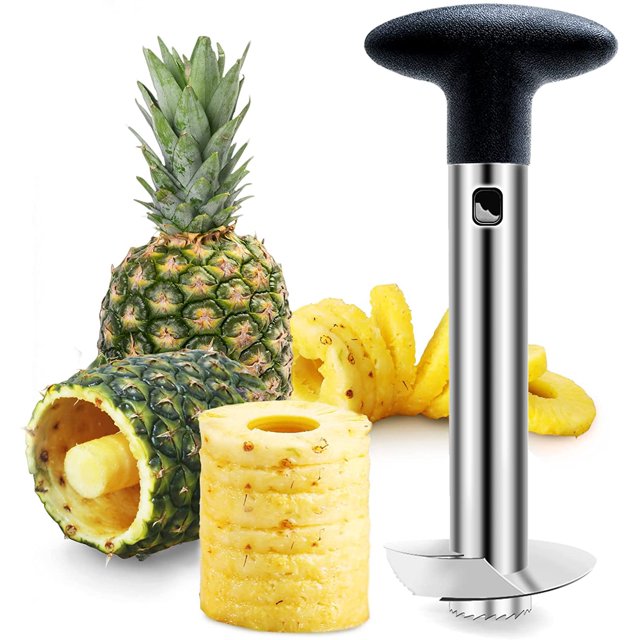 Cortador de piña para pelador, cortador de piña de acero inoxidable, cuchillo de piña para rodajas de piña, para el hogar y la cocina (muy fácil de usar) LingWen 8390615277198