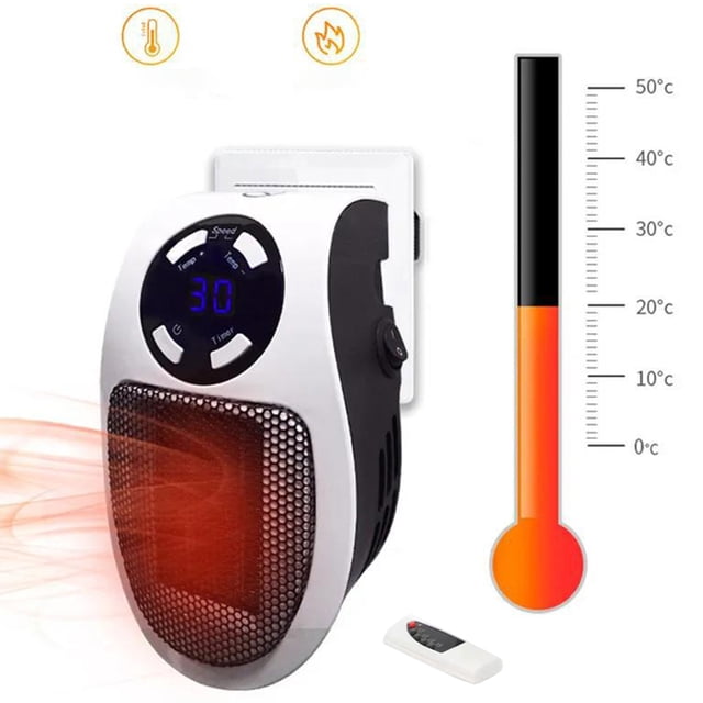 Bsvklp Mini Calentador Eléctrico Calentador Espacio Radiador Doméstico (WhiteRemote UK)
