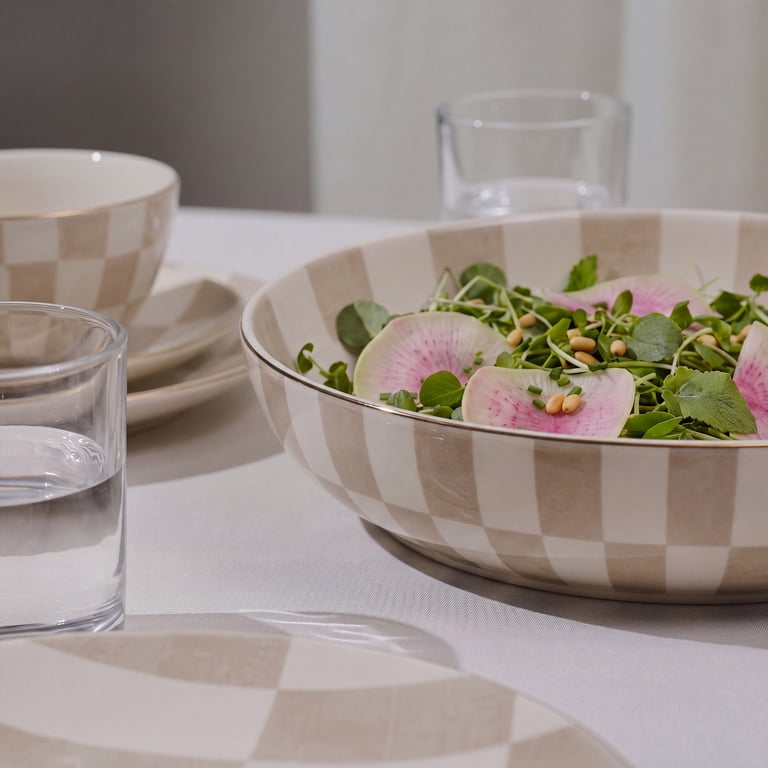 Ceramic Serve Bowl with Gold Rim, 54 Fl Oz photo 5