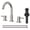 Brushed Nickel, variant on TVOFEK Bathroom Faucet 3 Hole, Matte Black Bathroom Sink Faucet with Pop Up Drain, 8 inch Widespread Faucet with 360° Swivel Spout for Vanity, RV, Lavatory, Farmhouse