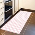 thumbnail image 3 of HVEST Pink and White Checkered Kitchen Rug Mat - Geometric Washable Non-Slip Cushioned Floor Mat, Waterproof Comfort Mats for Kitchen Sink, Laundry, Office, 23.6"x15.7", 3 of 8