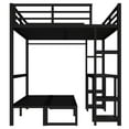 thumbnail image 3 of YIYADO Queen Over Twin XL Metal Bunk Bed with Desk & Shelves, Multi-Functional Loft Bed Converts to Sofa with LED Lights & USB Ports, 3 of 7