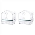 thumbnail image 1 of 2X Window Bird Feeders with Strong Suction Cups, Clear Bird Feeder Bird House with 2 Compartment Removable Tray, 1 of 7