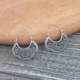 thumbnail image 2 of Besheek Silvertone Ornate Filigree Swirl Boho Beach Style Latch Earrings, 2 of 5