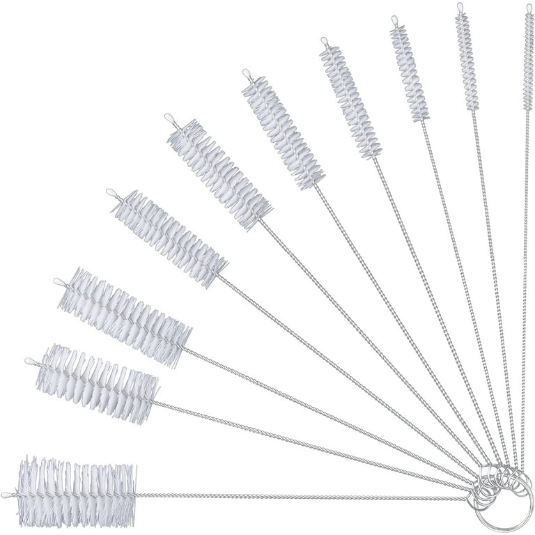 Straw Cleaner Brush Set, 8 Inch Long Cleaning Brush for Straws on Water  Bottle, Sippy Cup, Pipes and Tubes 10 Piece, White